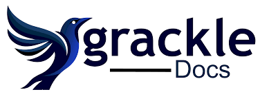 grackle document logo with blue bird