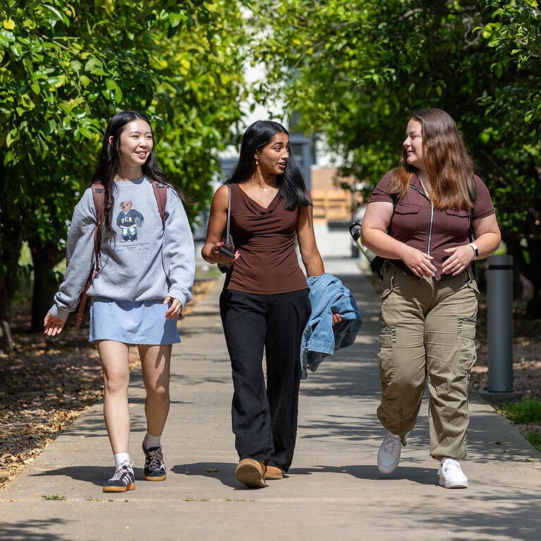 UCR students walking through campus