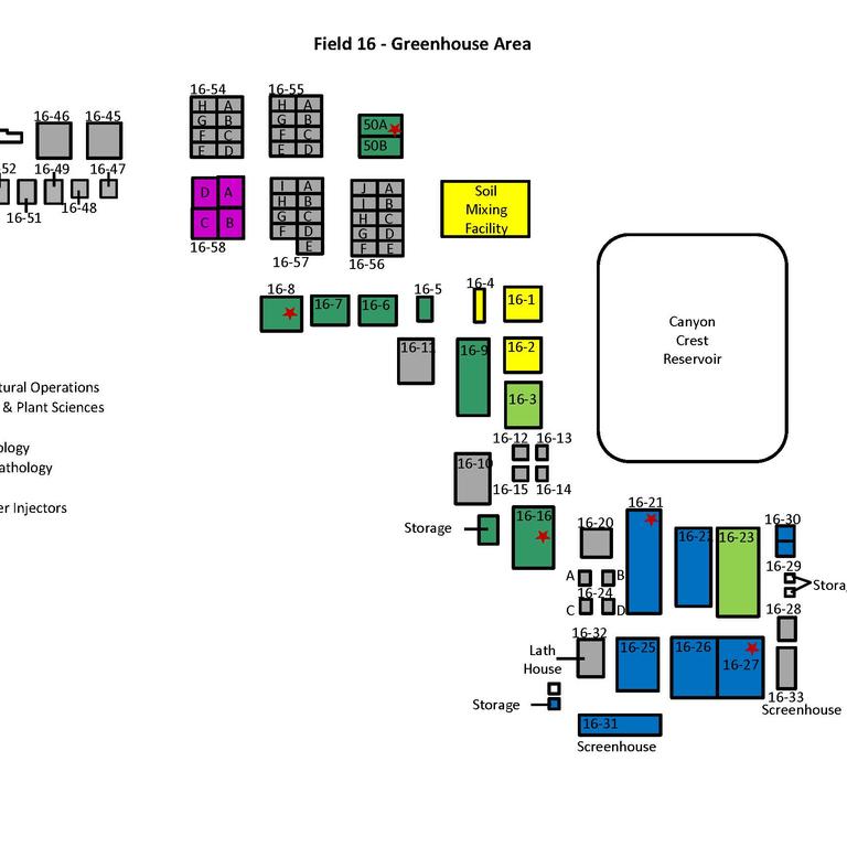 Field 16 Greenhouse map