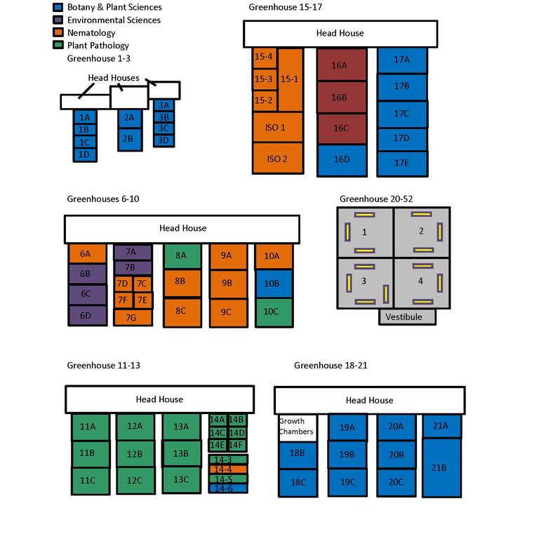 Oncampus Greenhouse sections map