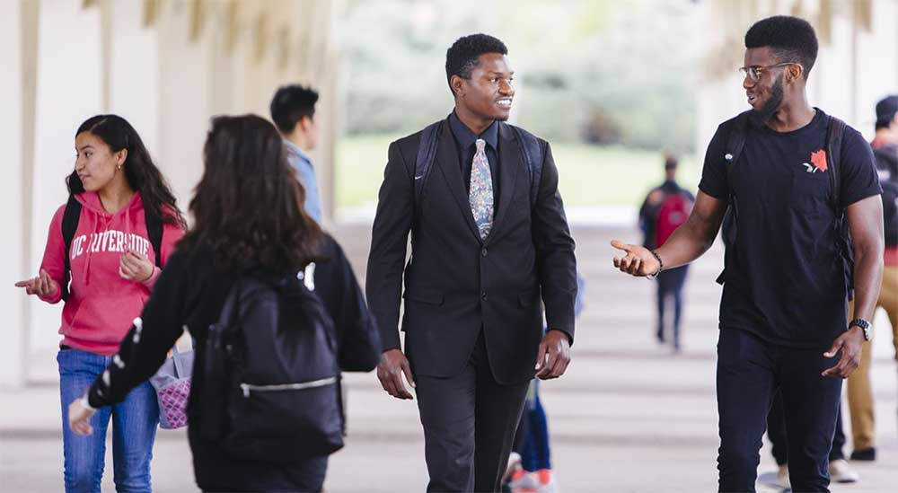 Students walking