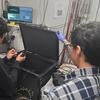 Ryan Tsiao and Miguel Rodriguez testing SiPMs at UC Davis Cyclotron 