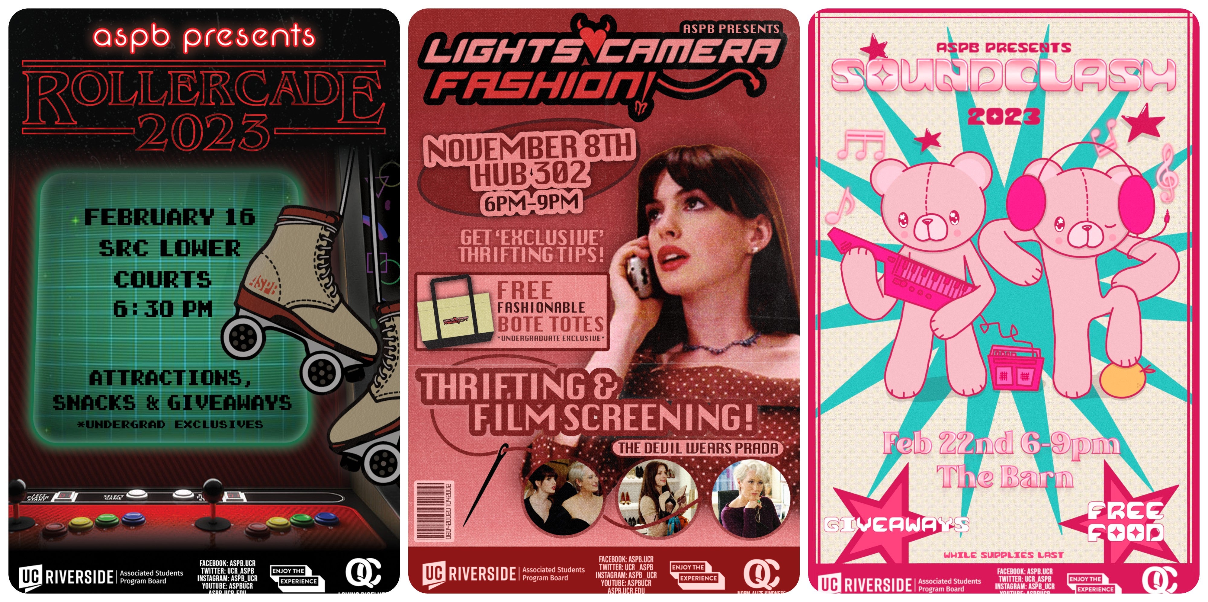 Rollercade, Lights Camera Fashion, SoundClash