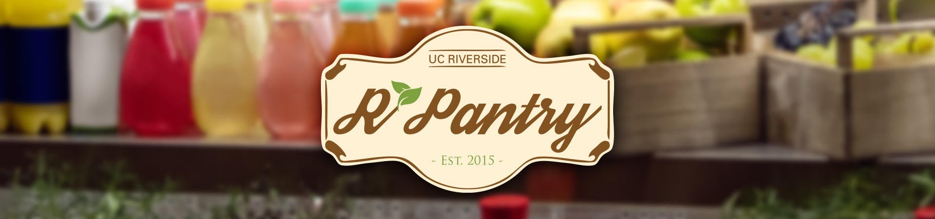 R'Pantry logo floats in front of groceries.