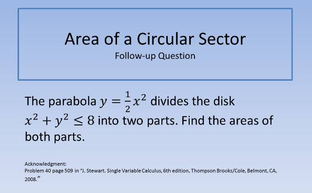 Area of a Circular Sector FUQ 640