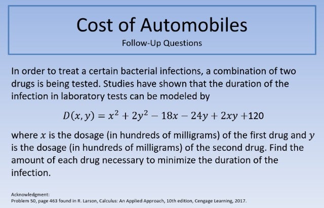Cost of Automobiles FUQ