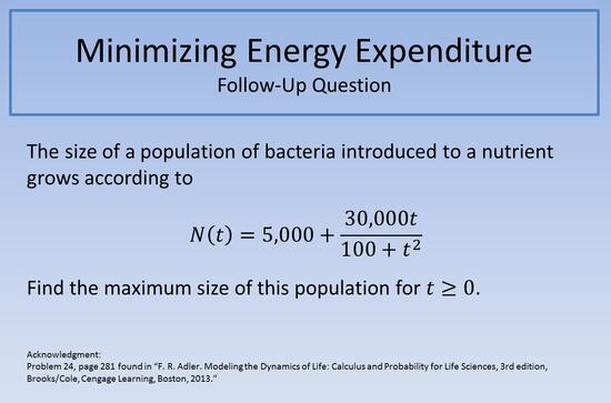 Minimizing Energy Expenditure FUQ