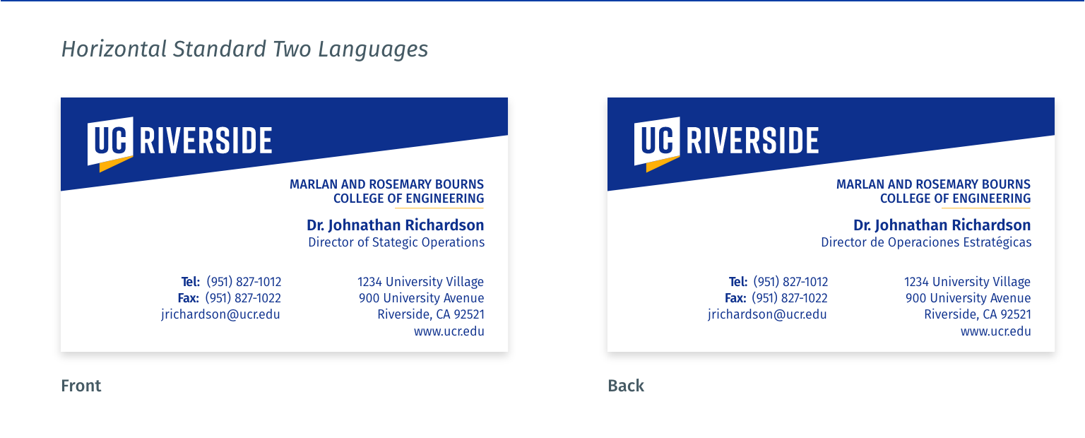 Business Cards Horizontal 2 languages