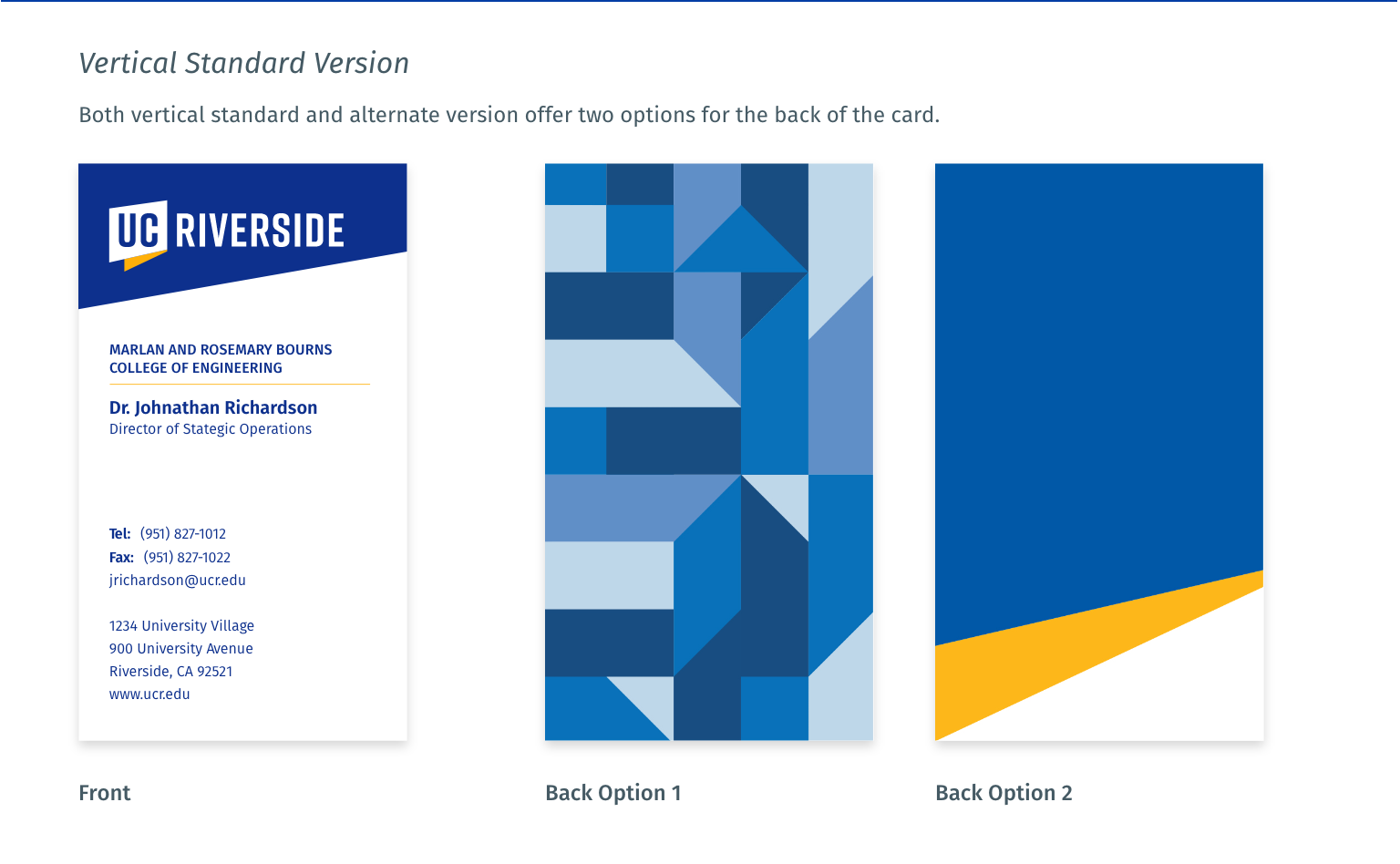 Business Card Vertical Standard Option 1