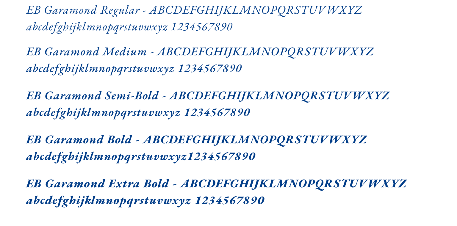 Type EB Garamond Family 2