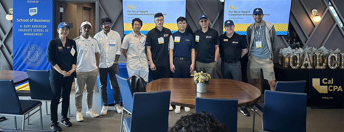 AGSM staff and students at Top golf in Ontario, CA