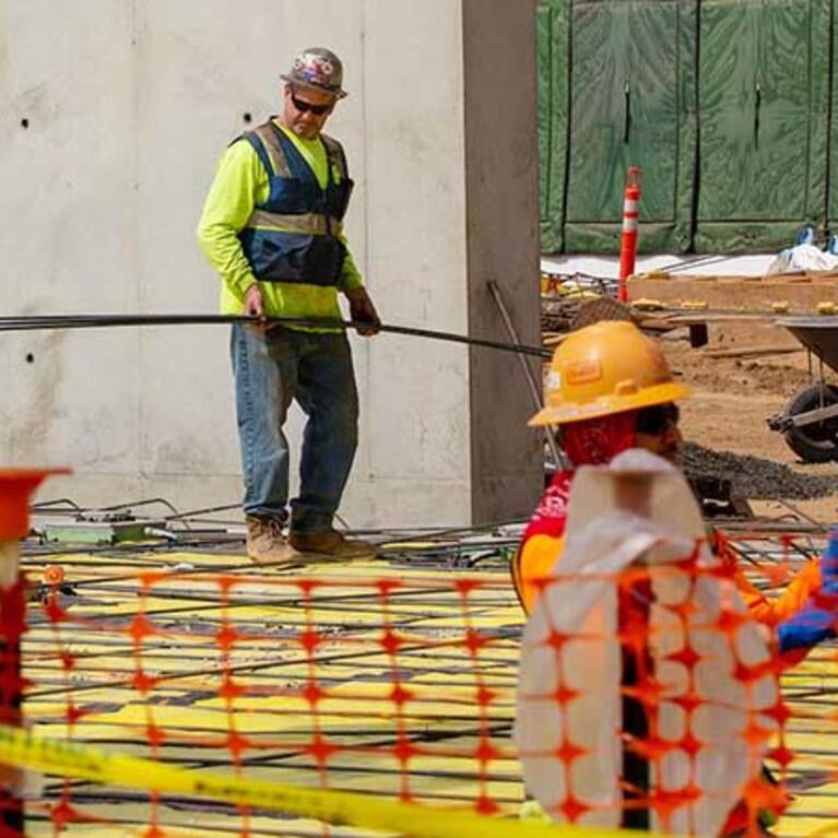 Construction workers at UC Riverside
