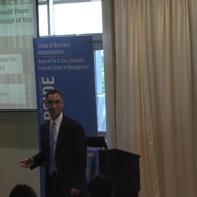 Tyson Avery speaking at UCR School of Business