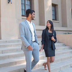 Two CDC Students In front of Anderson Hall