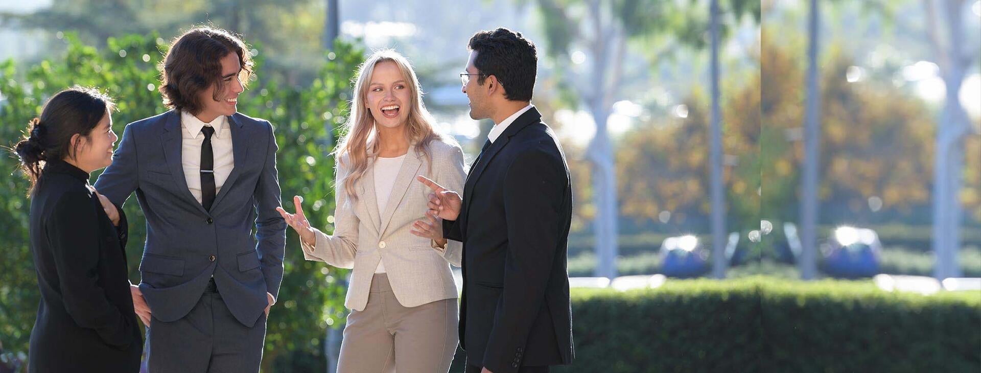 Grad students at Anderson Hall Fall 2022, on stairs