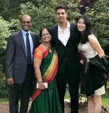 Aruhn Venkat with his parents and wife