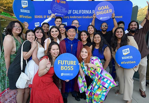 Group of graduates at the UCR School of Business Reception 2025