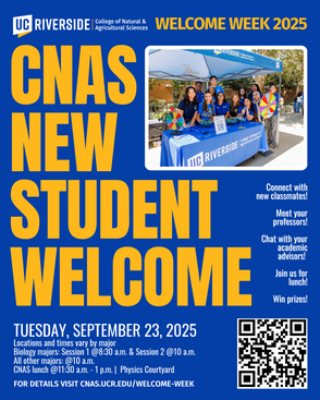 2025 CNAS New Student Welcome Flier