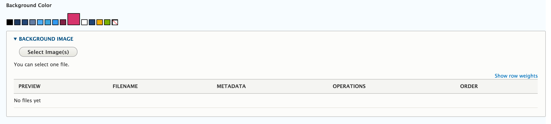 screenshot of how to set a background color for an expanding carda