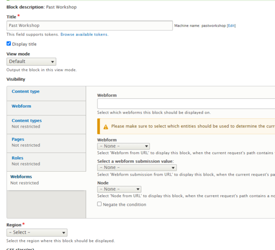 the screen you see when using the "Add custom block" link in the Admin menu