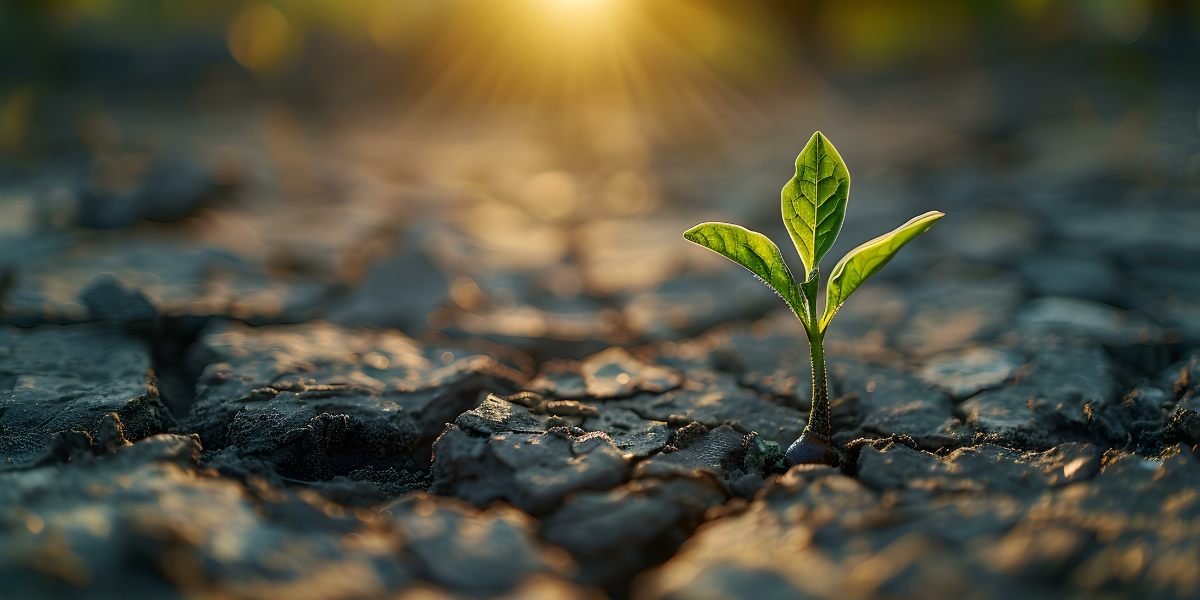 A sprout coming out of the ground