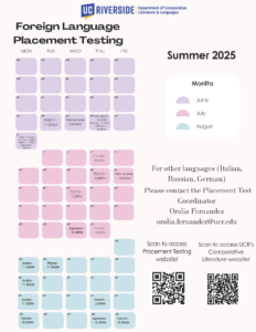 Summer 2025 Placement Testing Flyer