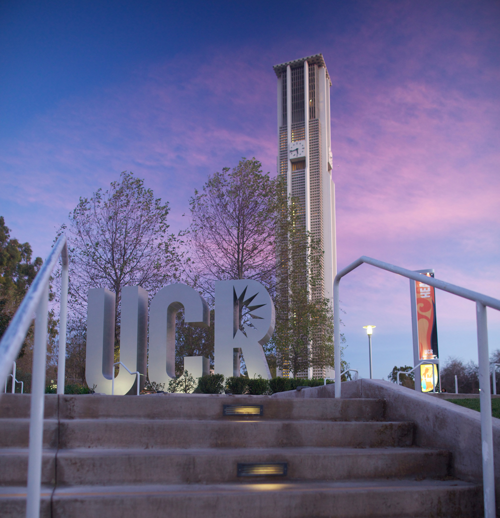 UCR Sign at Sunset