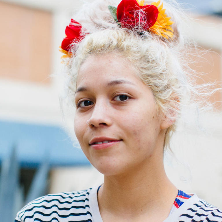 Girl with flowers in her hair