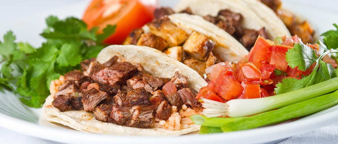 Catering three different meat tacos