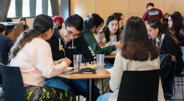 Students dining in Glasgow