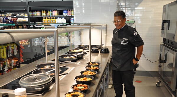 Chef Lanette Dickerson with Noods bowls