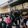 Students wait in line at Emerbee's.