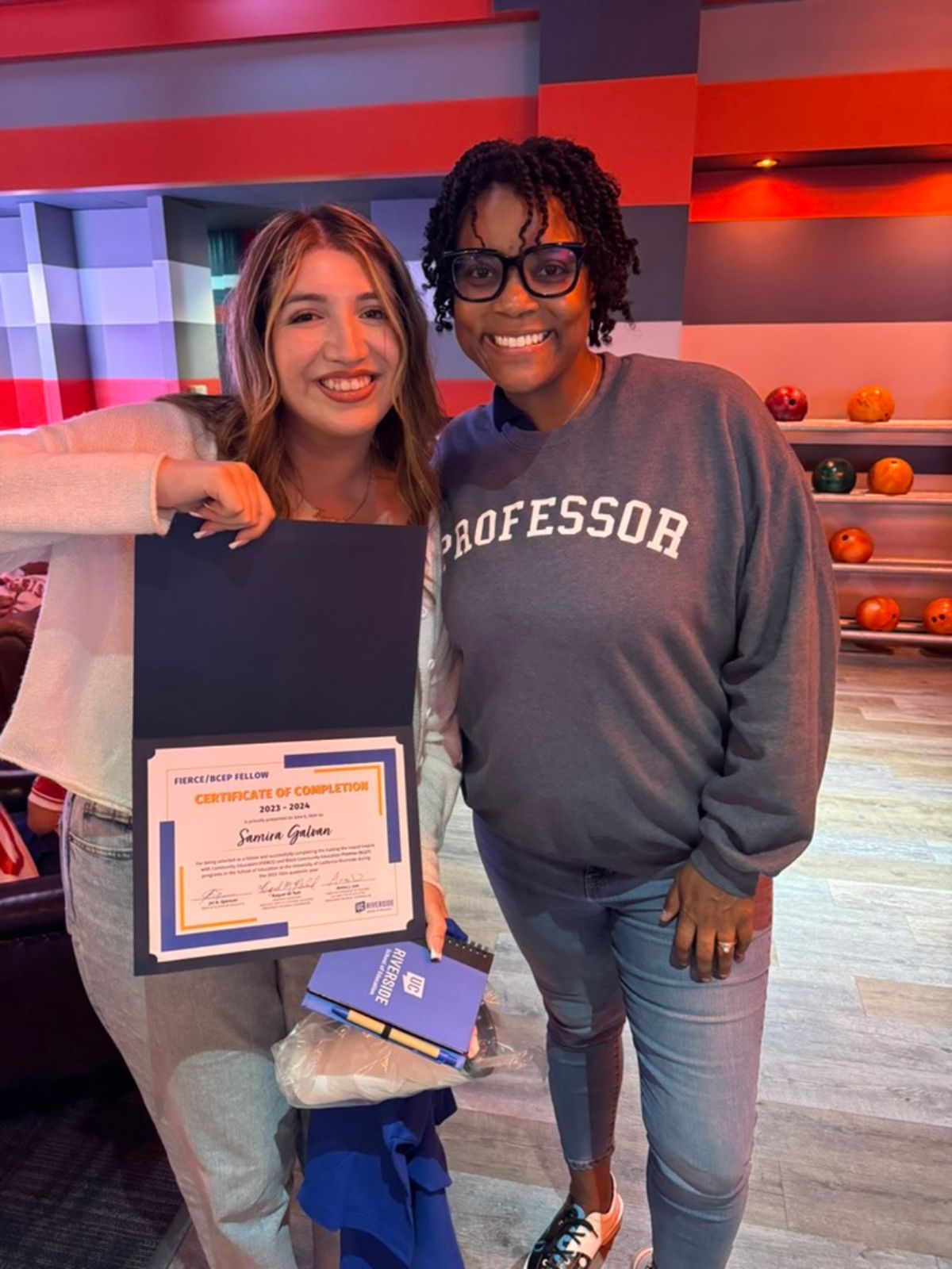 FIERCE and BCEP Scholar holding certificate