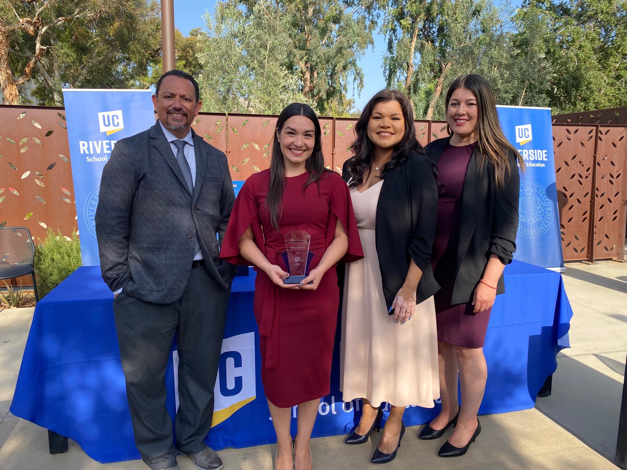 Andrea with her award