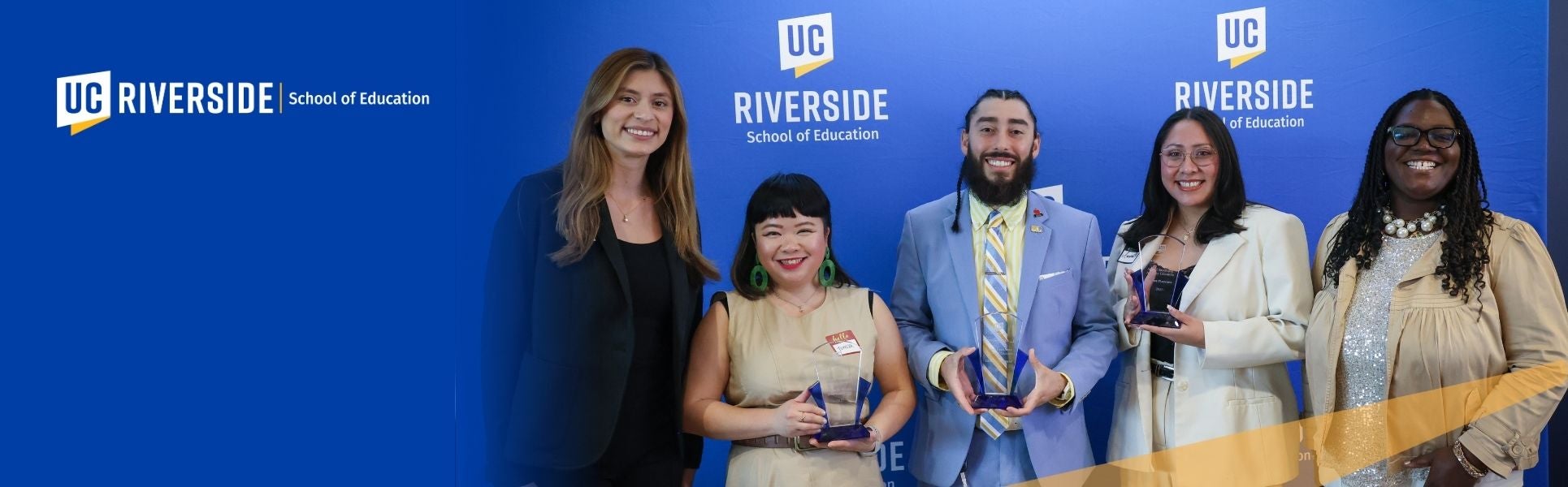 Dean Spencer with alumni award recipients