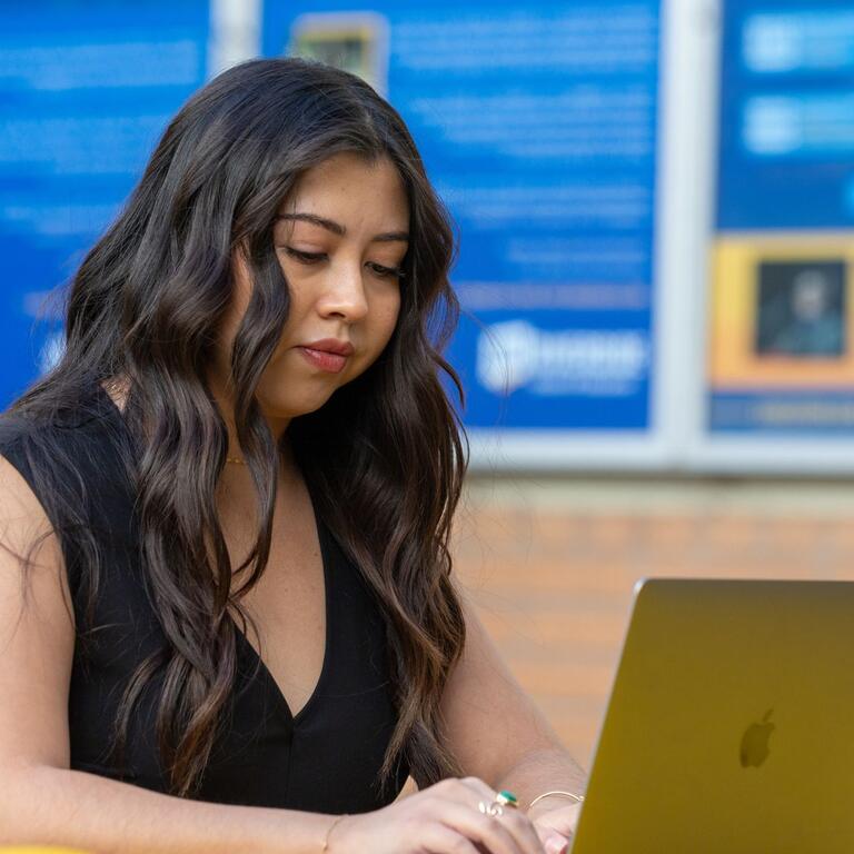 Student at a computer