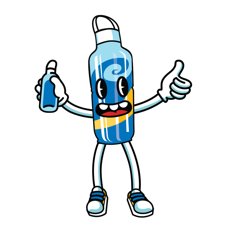 hydrophil, personified waterbottle