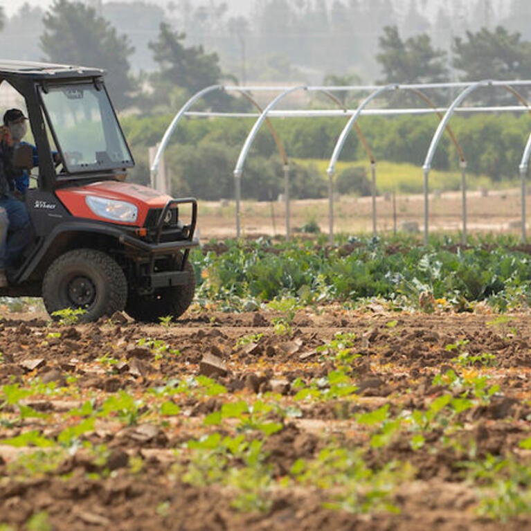 tractor on agriculture field