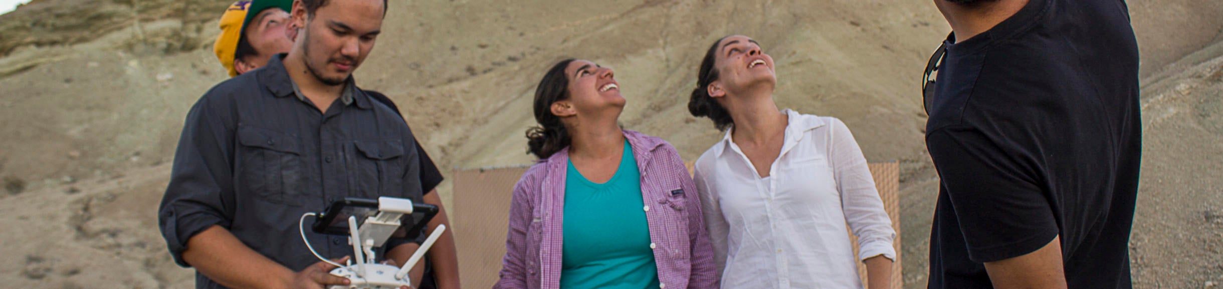 Geology students doing research in the field