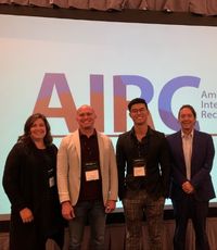 UCR University Extension alum Linkai with Cynthia Welle Jason Daily and Kevin Vaughn at AIRC conference