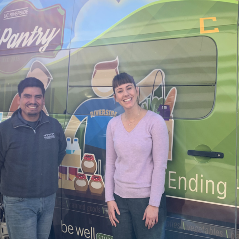 R'Pantry Employees came to the Facilities Services administrative offices to pick up six boxes of donated food and toiletry items.