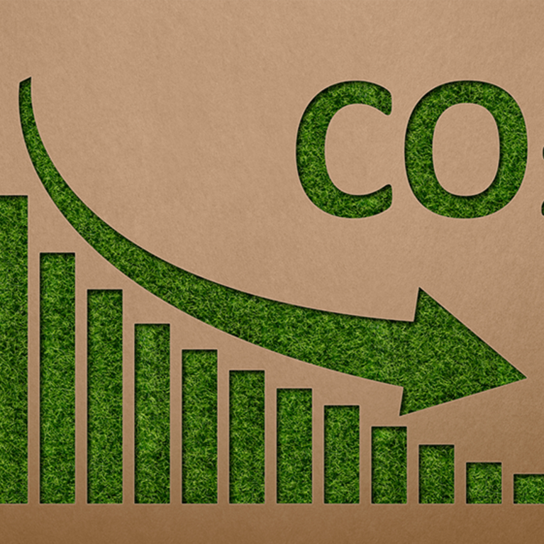 Chart showing decrease in CO2