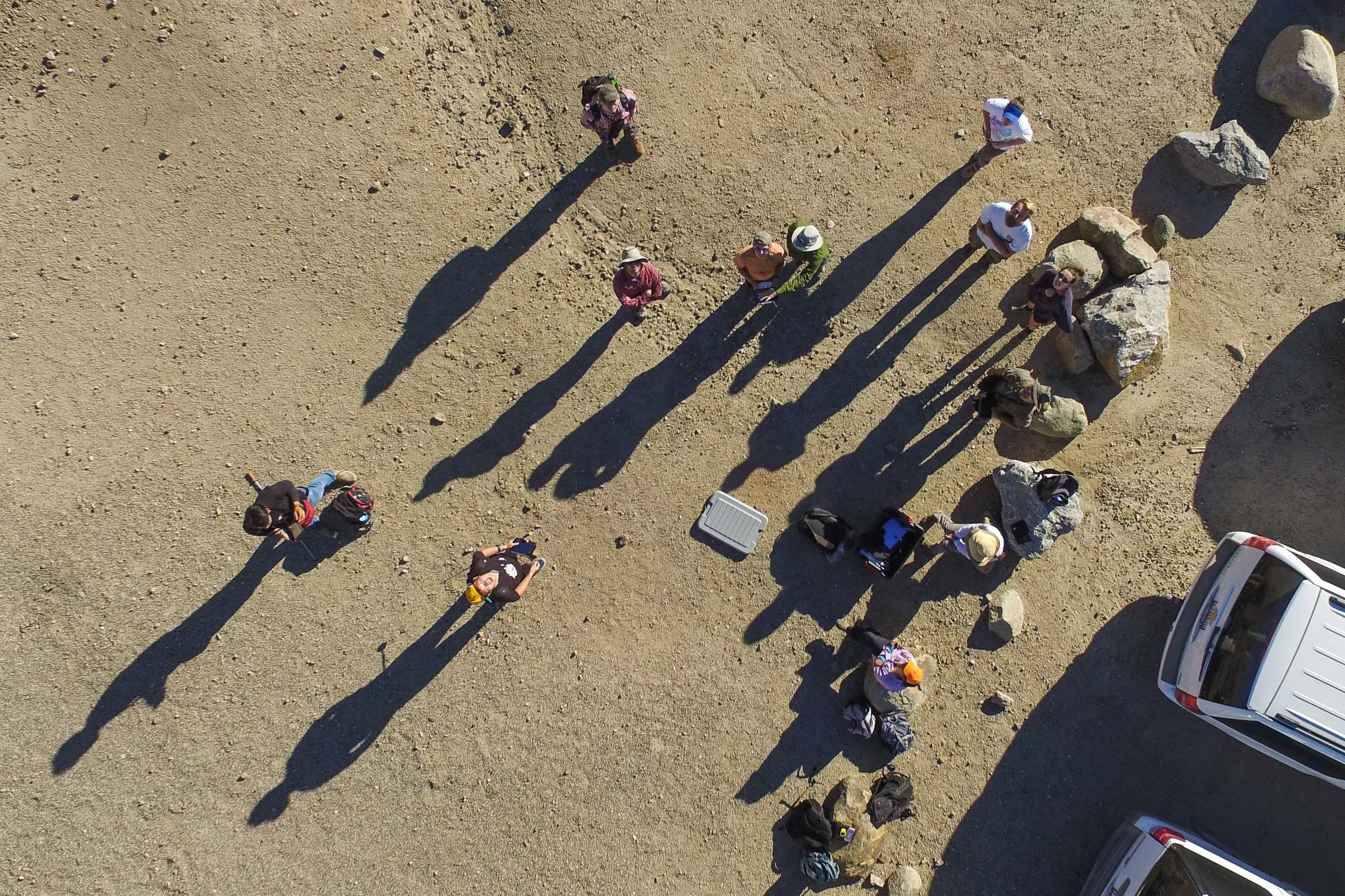 Students collecting UAV aerial imagery
