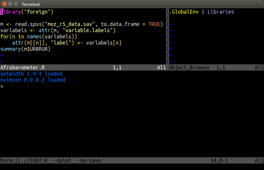 nvim-R-Tmux IDE for R
