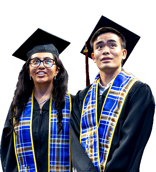 UCR Graduates look on during Commencement. UCR Graduates look on during Commencement.
