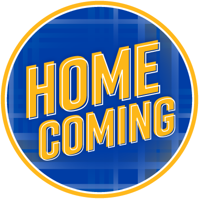 Homecoming campaign branding inside a circle