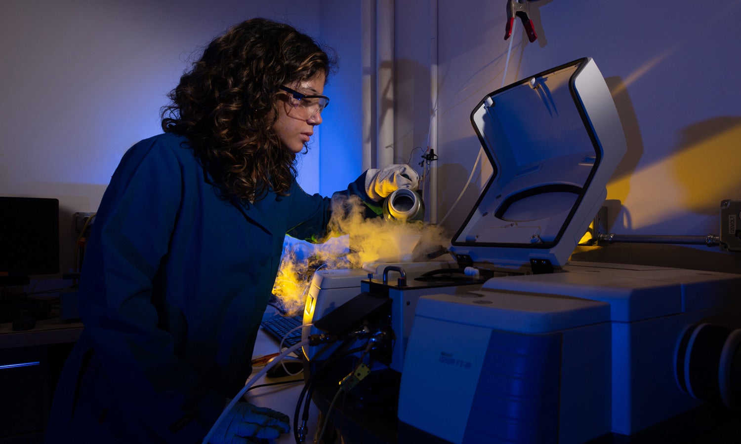 UCR student in Michael Zachariah’s lab at Bourns College of Engineering