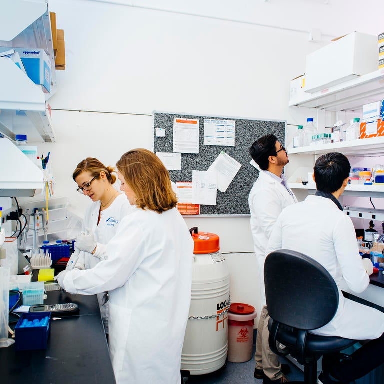 Chemistry Lab with four students