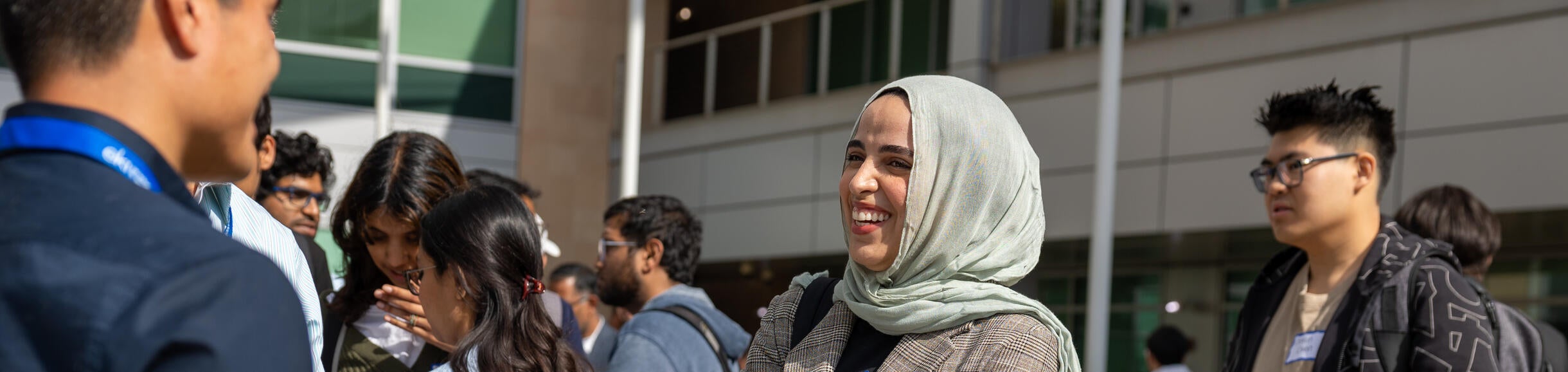 Students on WCH patio