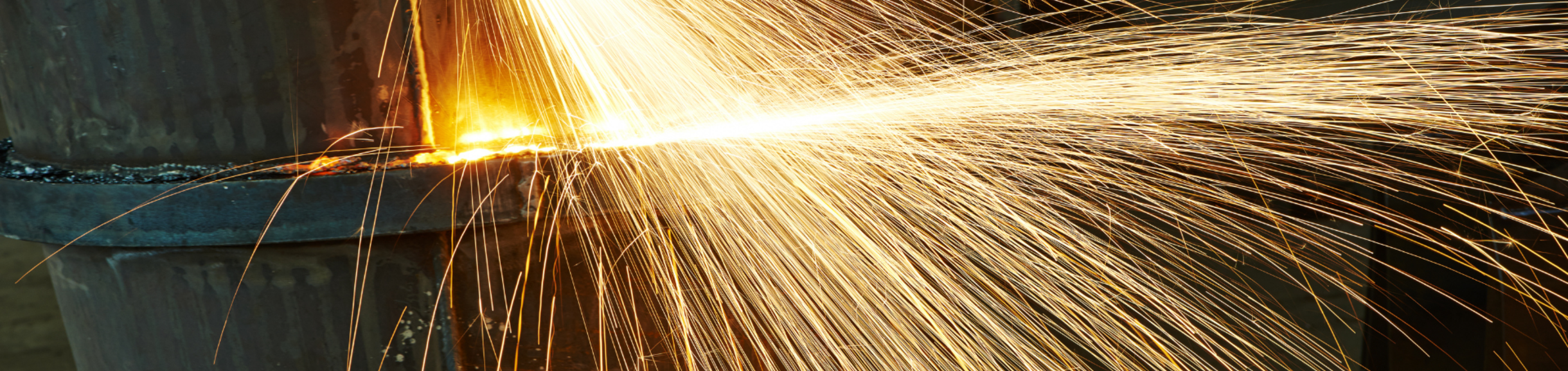 Torch cutting and sparks